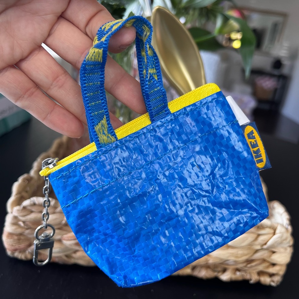 Mini Blue and Yellow Tote Keychain